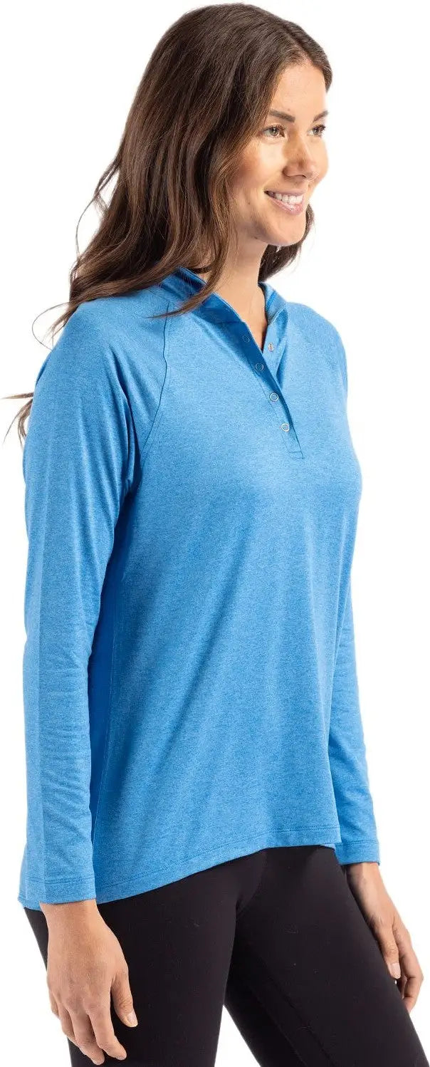 Cutter & Buck Lck00184 Coastline Epic Comfort Recycled Womens Hooded Shirt - Digital