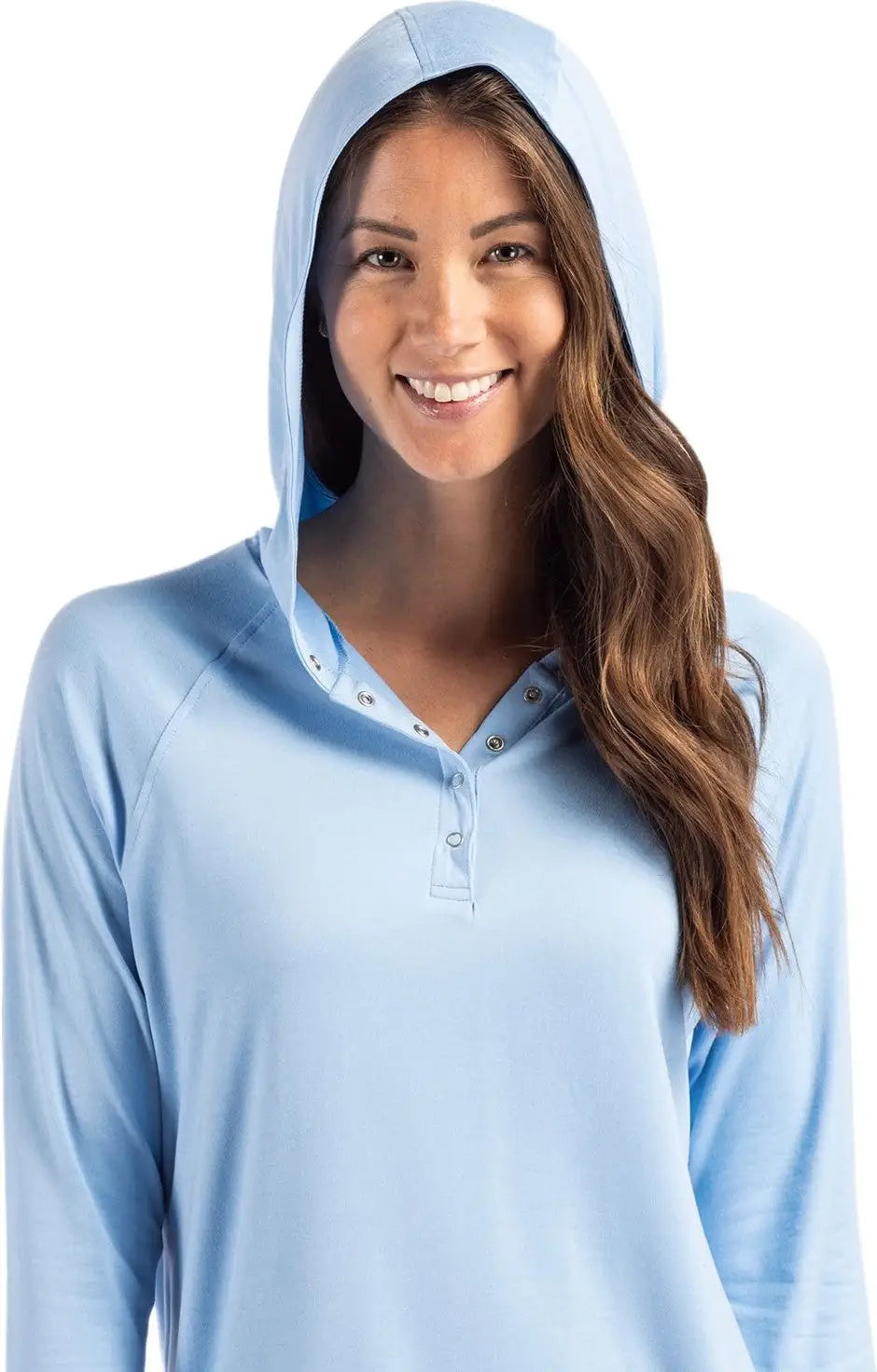Cutter & Buck Lck00184 Coastline Epic Comfort Recycled Womens Hooded Shirt - Atlas