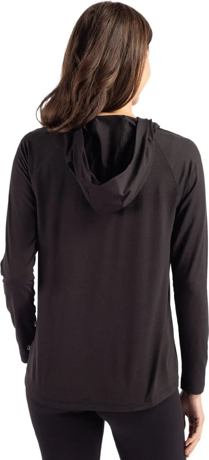 Cutter & Buck Lck00184 Coastline Epic Comfort Recycled Womens Hooded Shirt - Black