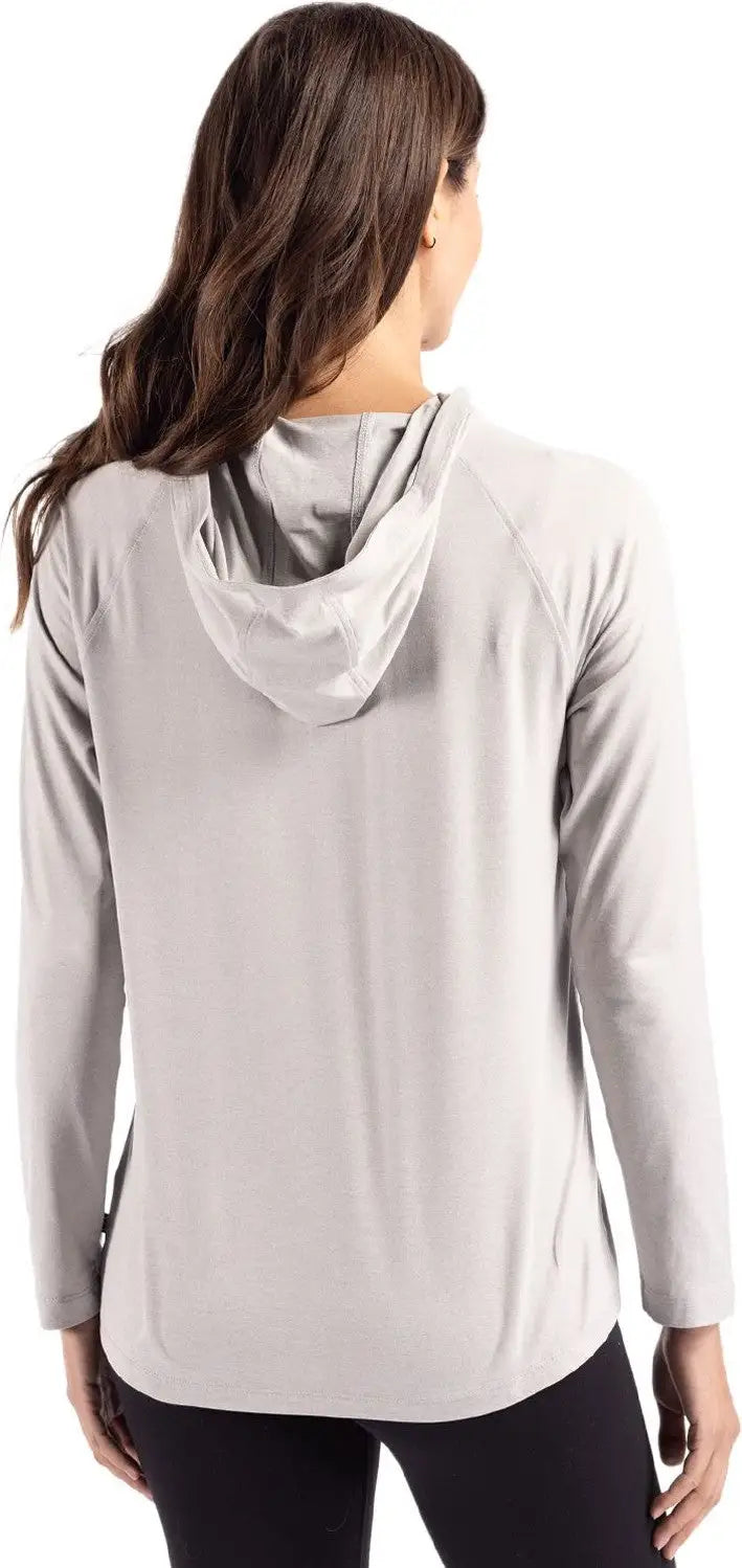 Cutter & Buck Lck00184 Coastline Epic Comfort Recycled Womens Hooded Shirt - Concrete