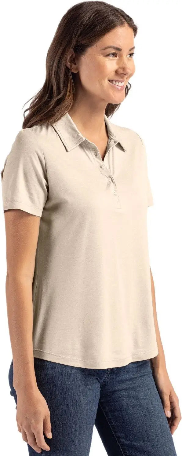 Cutter & Buck Lck00192 Coastline Epic Comfort Recycled Womens Polo - Wheat
