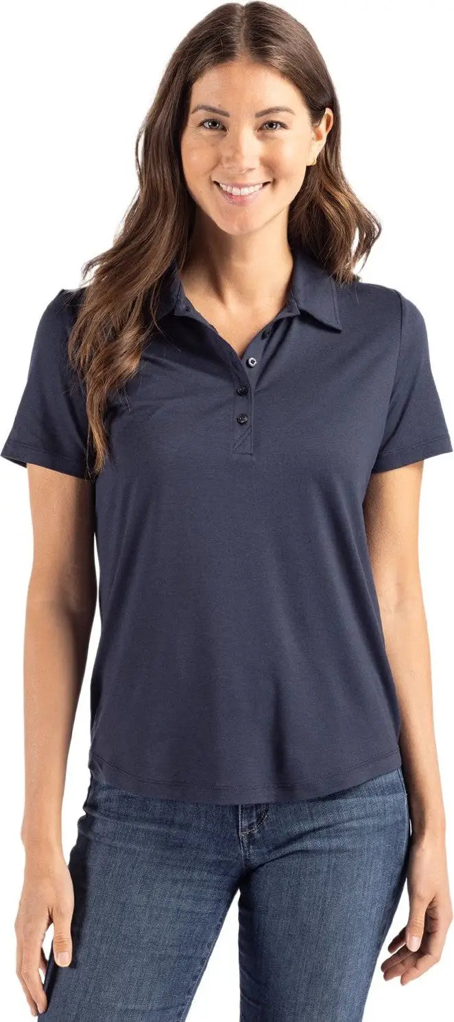 Cutter & Buck Lck00192 Coastline Epic Comfort Recycled Womens Polo - Navy Blue - Ladies Xs