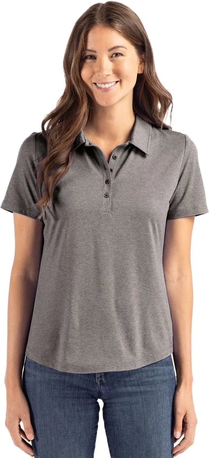 Cutter & Buck Lck00192 Coastline Epic Comfort Recycled Womens Polo - Elemental Gray - Ladies Xs
