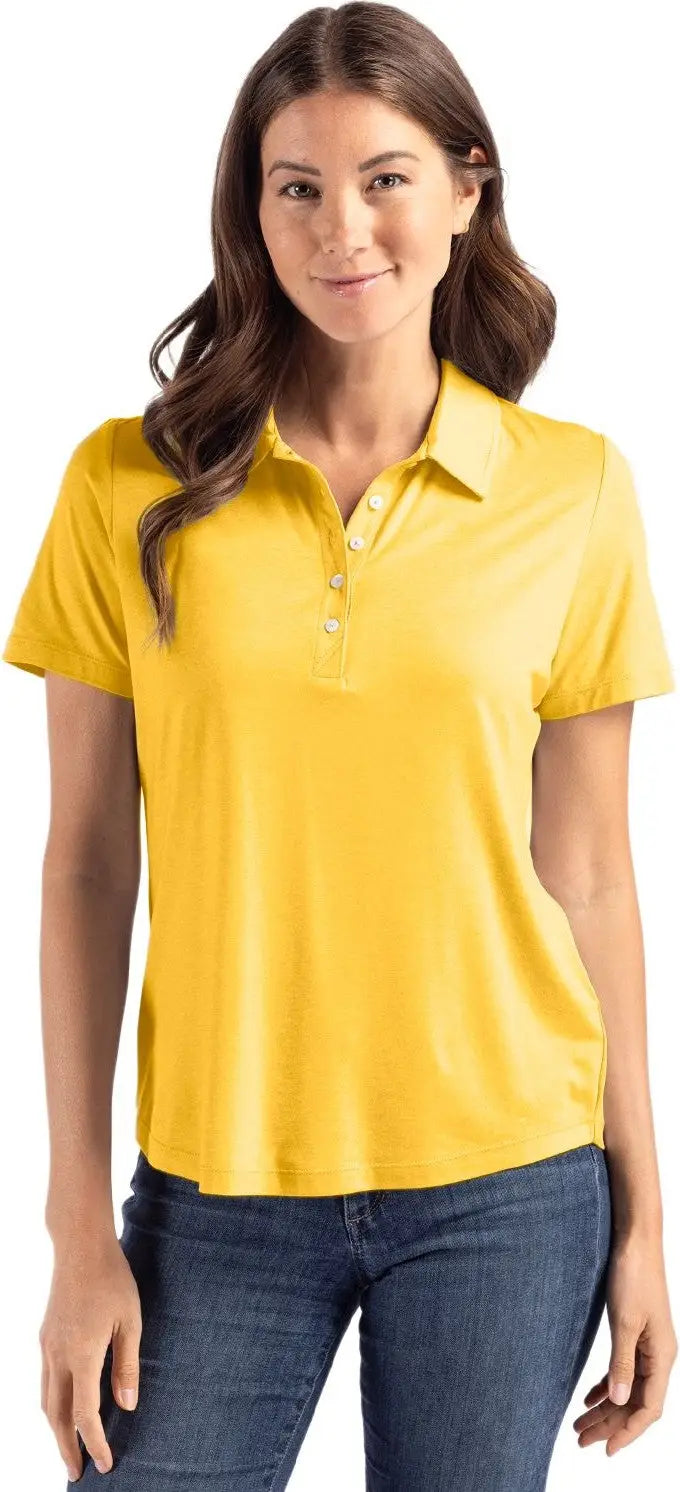 Cutter & Buck Lck00192 Coastline Epic Comfort Recycled Womens Polo - College Gold - Ladies Xs