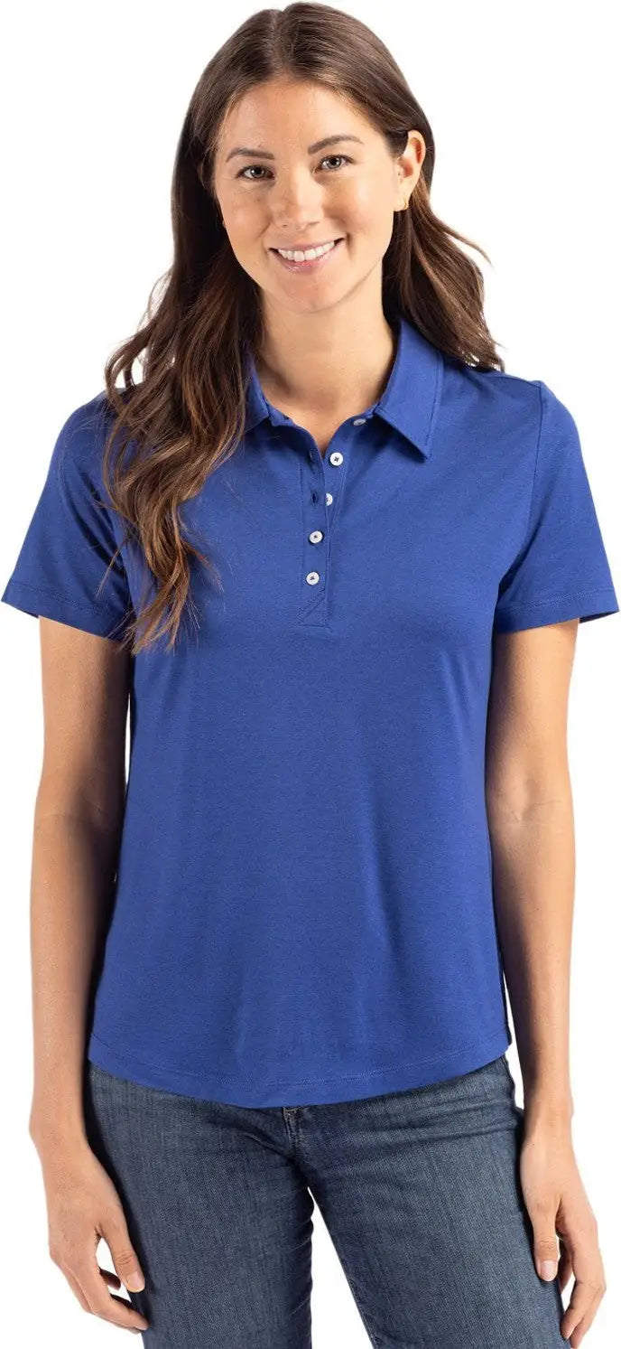 Cutter & Buck Lck00192 Coastline Epic Comfort Recycled Womens Polo - Tour Blue - Ladies Xs