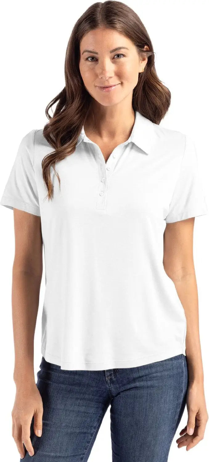 Cutter & Buck Lck00192 Coastline Epic Comfort Recycled Womens Polo - White - Ladies Xs