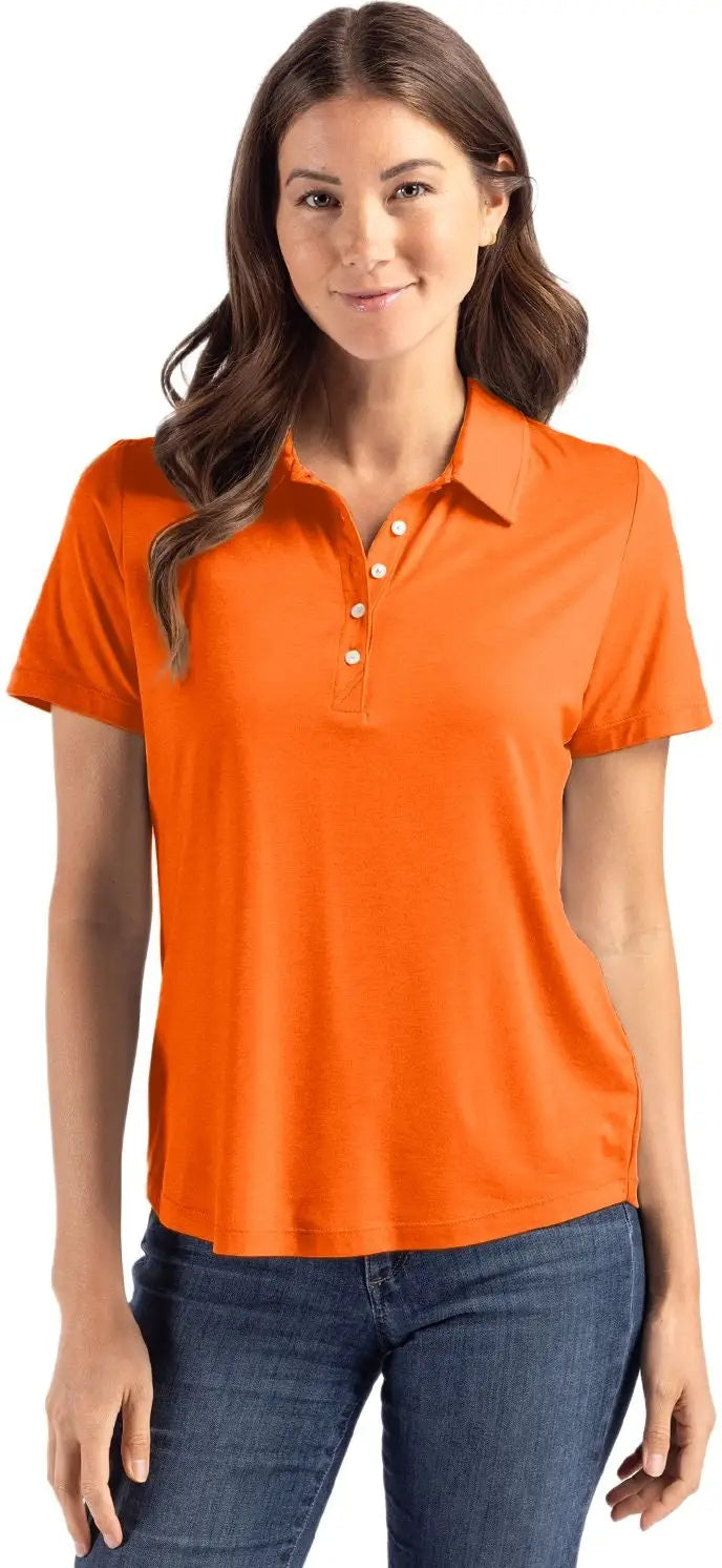 Cutter & Buck Lck00192 Coastline Epic Comfort Recycled Womens Polo - College Orange - Ladies Xs