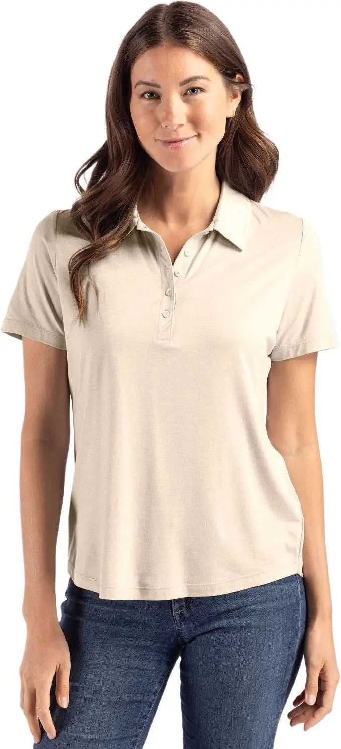 Cutter & Buck Lck00192 Coastline Epic Comfort Recycled Womens Polo - Wheat - Ladies Xs