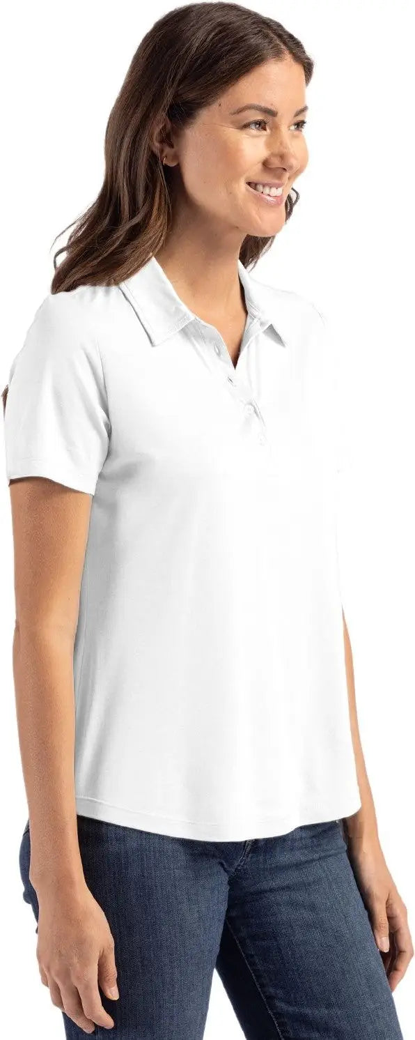Cutter & Buck Lck00192 Coastline Epic Comfort Recycled Womens Polo - White