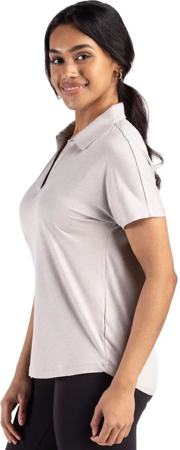 Cutter & Buck Lck00193 Coastline Epic Comfort Recycled Womens Dolman Polo - Concrete