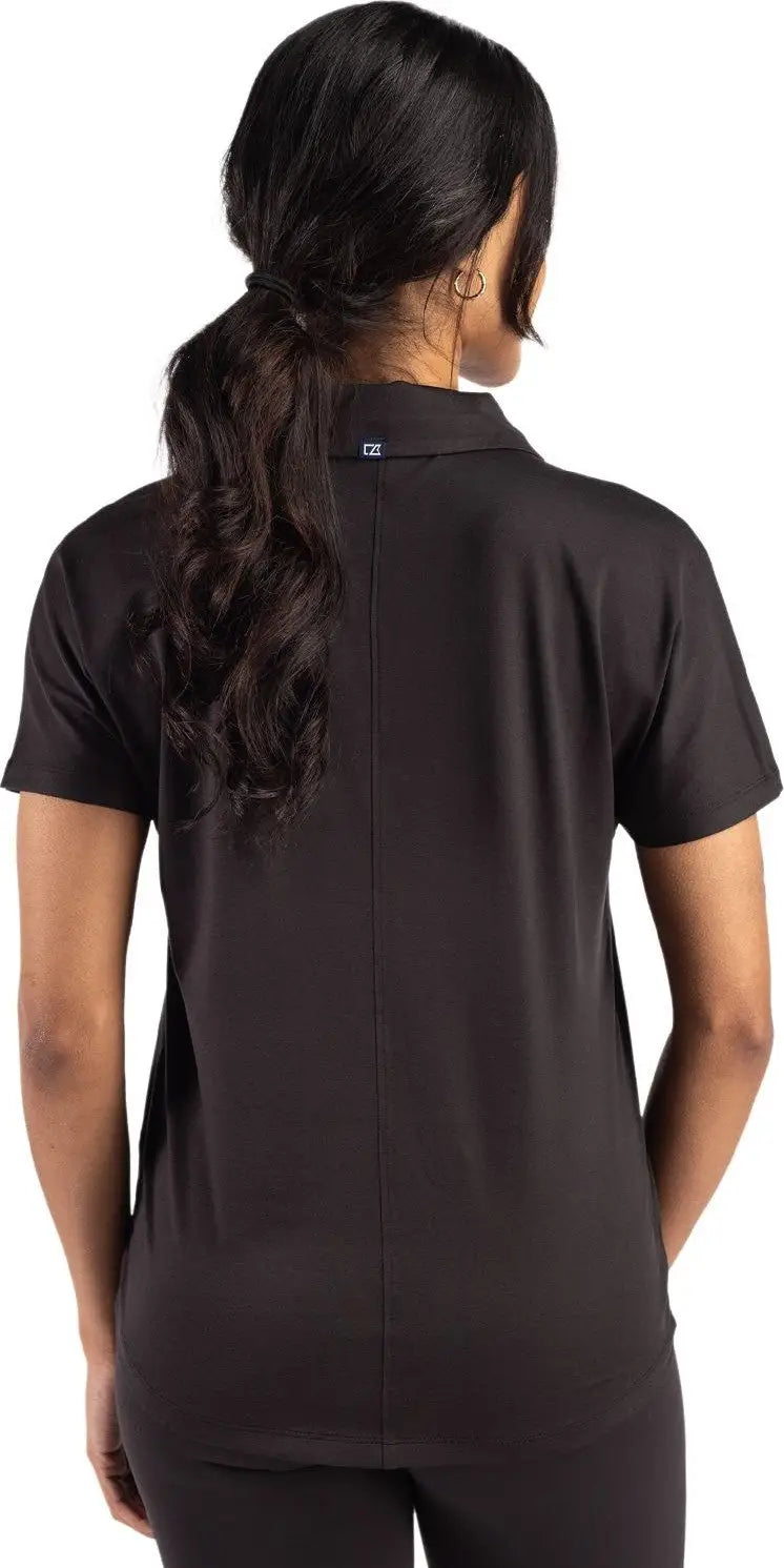 Cutter & Buck Lck00193 Coastline Epic Comfort Recycled Womens Dolman Polo - Black