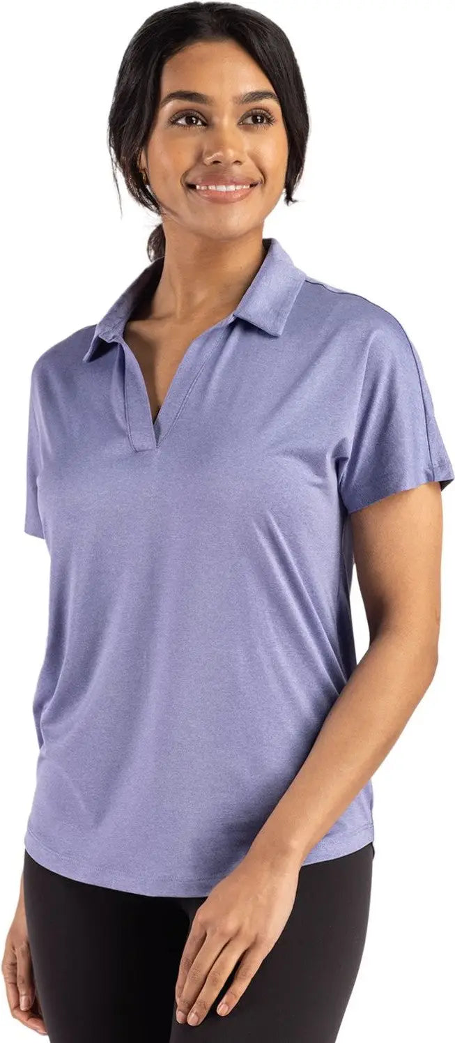 Cutter & Buck Lck00193 Coastline Epic Comfort Recycled Womens Dolman Polo - Hyacinth - Ladies Xs