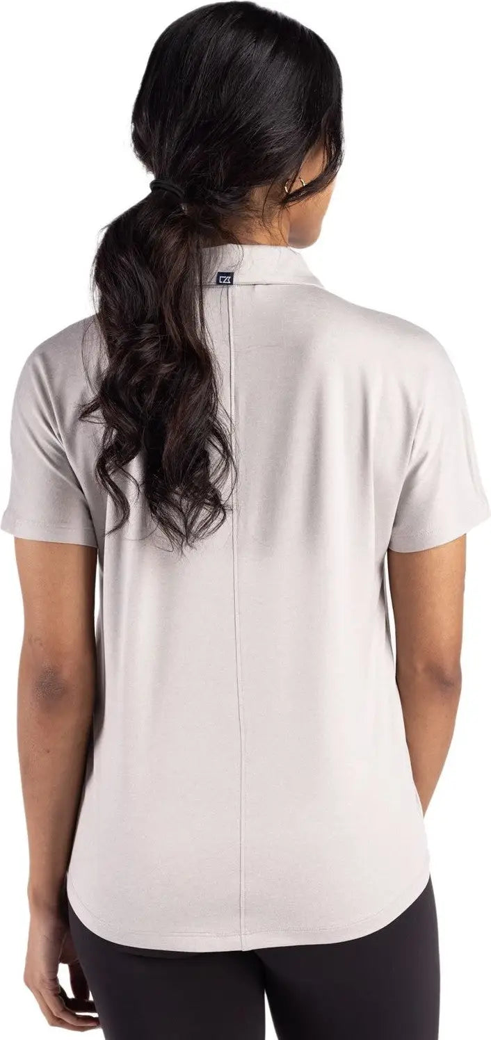 Cutter & Buck Lck00193 Coastline Epic Comfort Recycled Womens Dolman Polo - Concrete