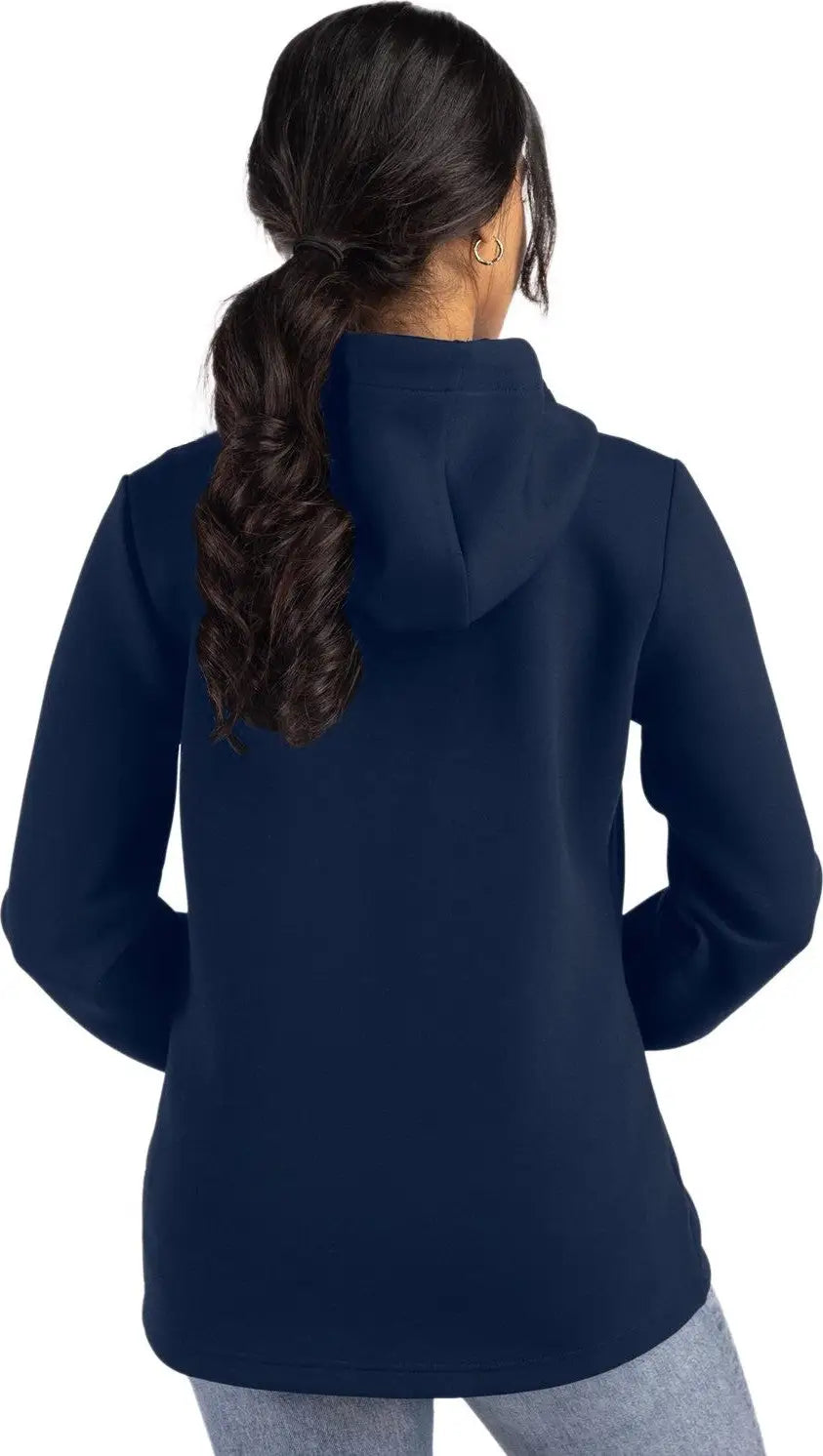 Cutter & Buck Lck00194 Roam Epic Versatility Recycled Womens Full Zip Hooded Jacket - Navy Blue