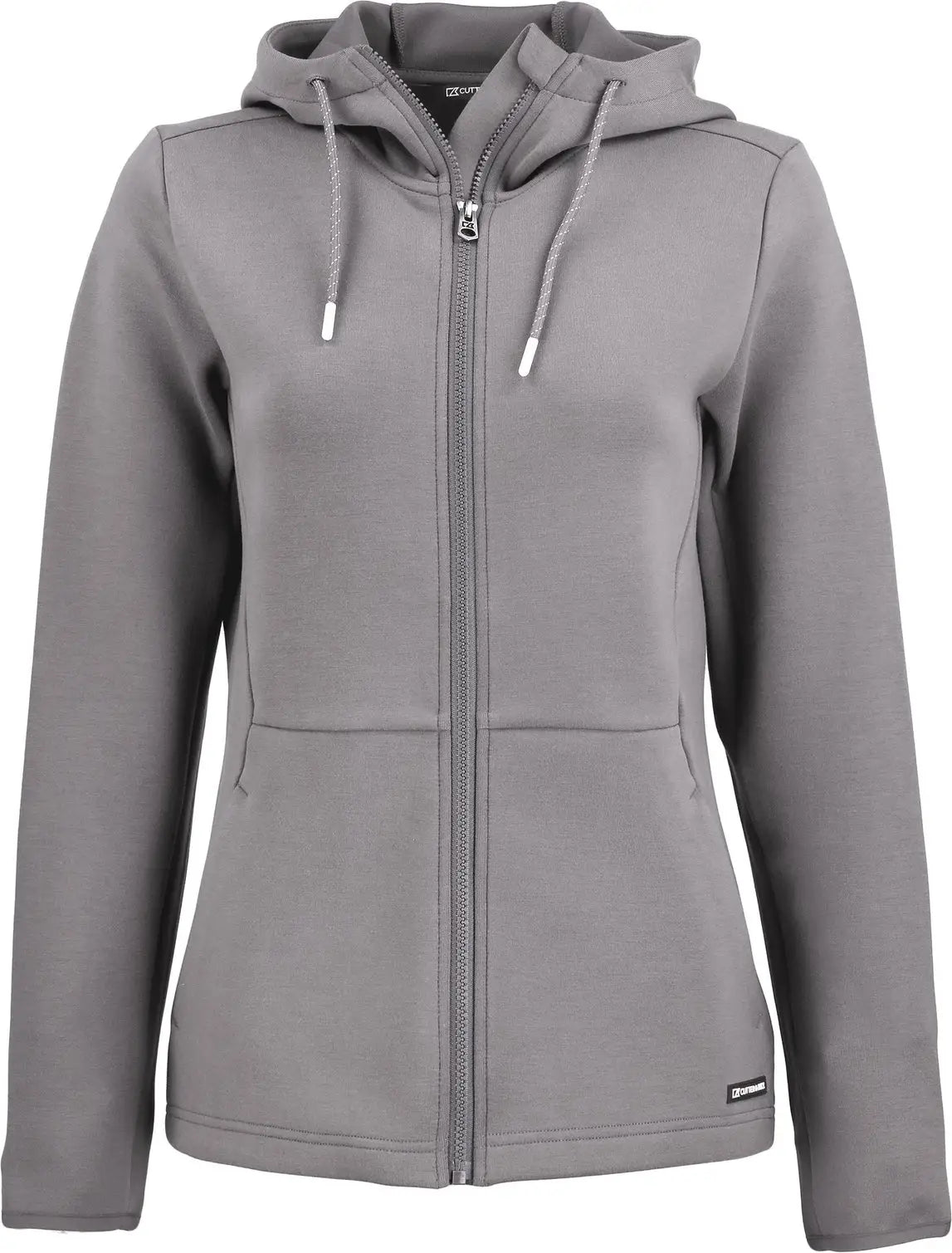 Cutter & Buck Lck00194 Roam Epic Versatility Recycled Womens Full Zip Hooded Jacket - Elemental Gray
