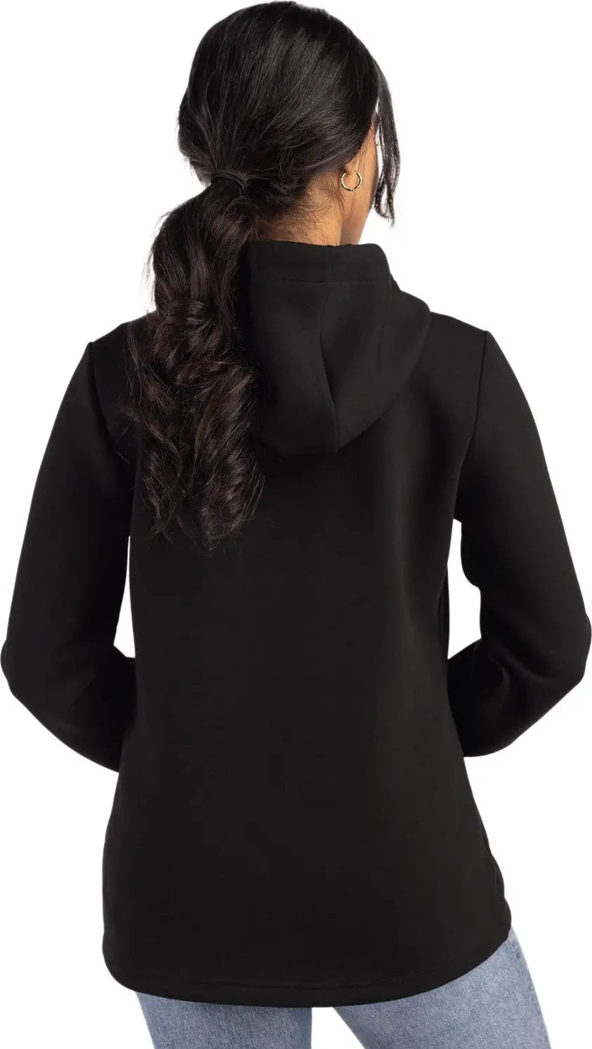 Cutter & Buck Lck00194 Roam Epic Versatility Recycled Womens Full Zip Hooded Jacket - Black