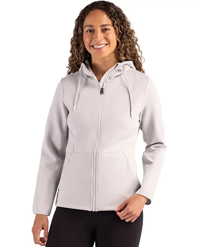 Cutter & Buck Lck00194 Roam Epic Versatility Recycled Womens Full Zip Hooded Jacket - Solitare
