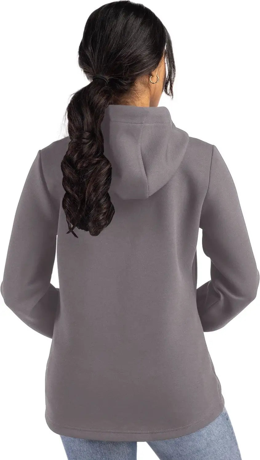 Cutter & Buck Lck00194 Roam Epic Versatility Recycled Womens Full Zip Hooded Jacket - Elemental Gray