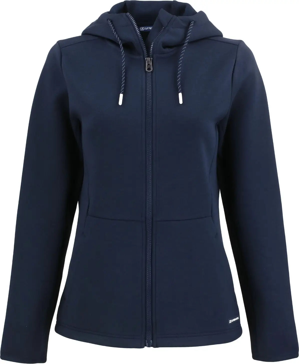 Cutter & Buck Lck00194 Roam Epic Versatility Recycled Womens Full Zip Hooded Jacket - Navy Blue