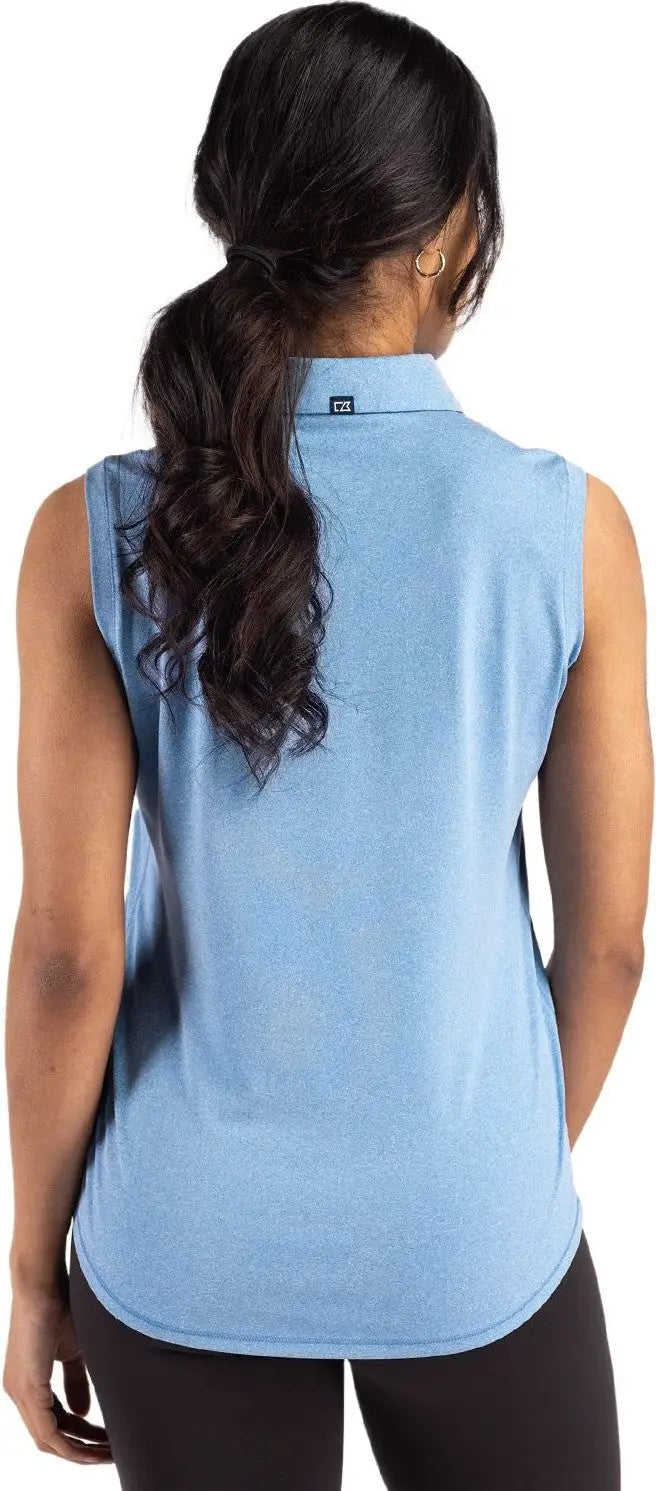 Cutter & Buck Lck00197 Forge Eco Stretch Recycled Womens Sleeveless Polo - Dark Atlas Heather - Ladies Xs