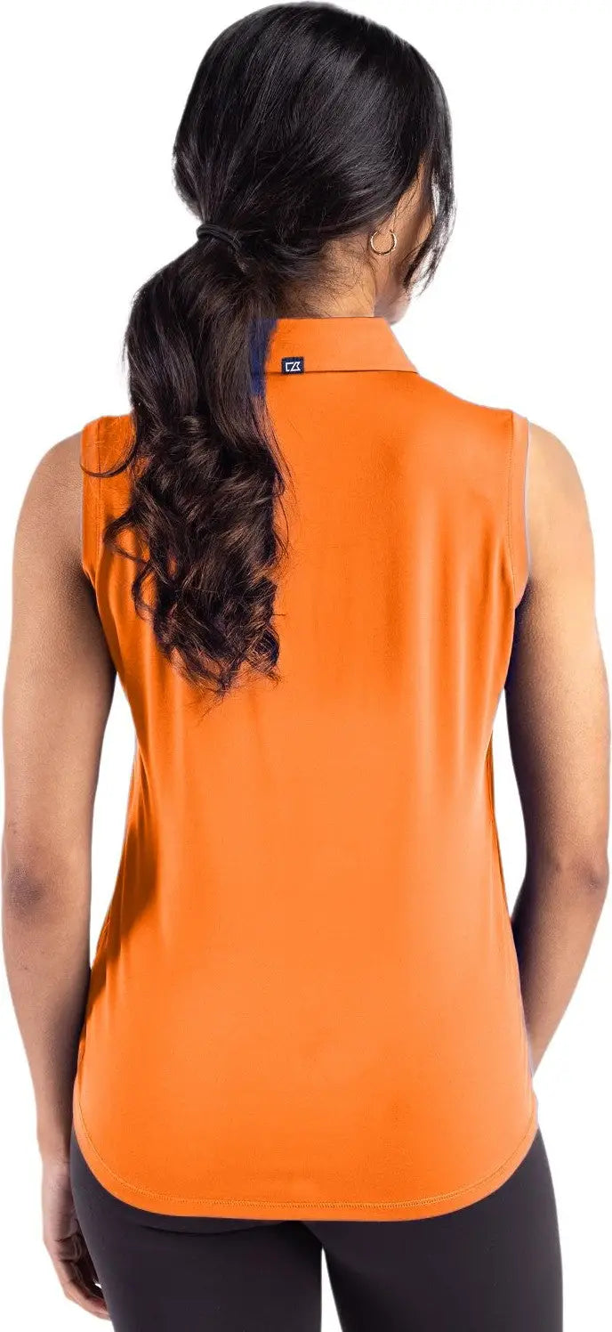 Cutter & Buck Lck00197 Forge Eco Stretch Recycled Womens Sleeveless Polo - Orange Burst - Ladies Xs
