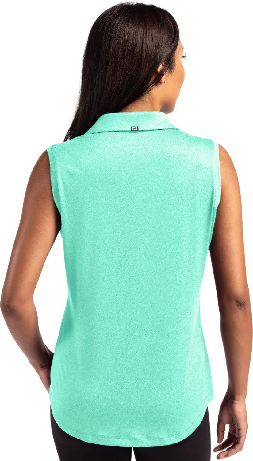 Cutter & Buck Lck00197 Forge Eco Stretch Recycled Womens Sleeveless Polo - Fresh Mint Heather