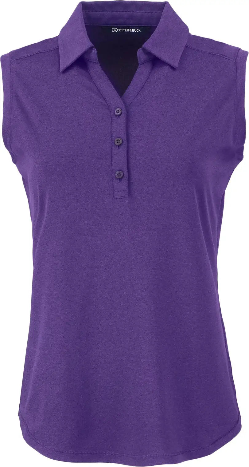 Cutter & Buck Lck00197 Forge Eco Stretch Recycled Womens Sleeveless Polo - Dark College Purple Heather