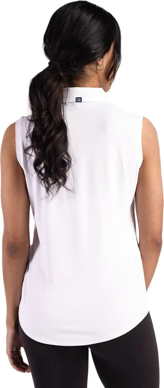 Cutter & Buck Lck00197 Forge Eco Stretch Recycled Womens Sleeveless Polo - White - Ladies Xs