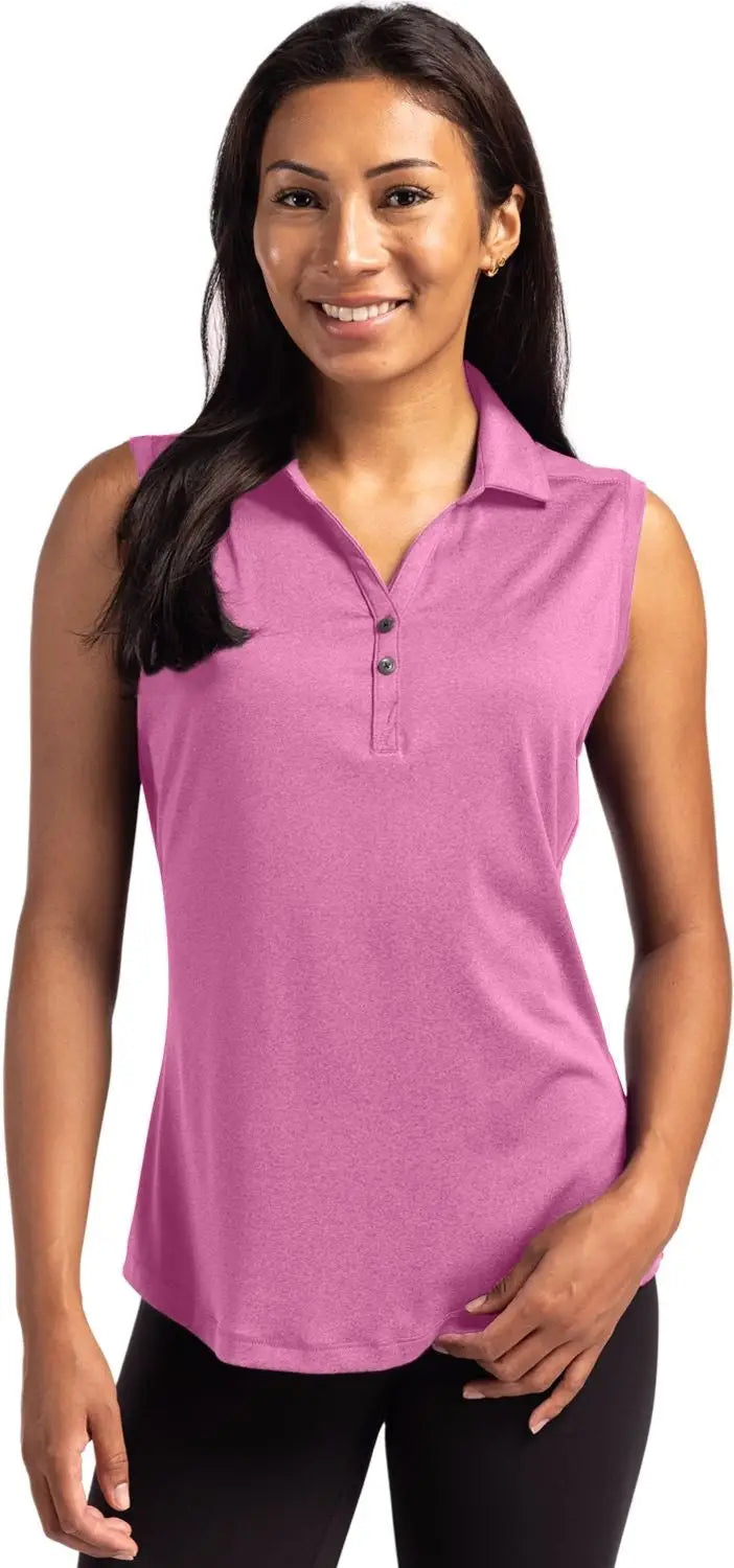Cutter & Buck Lck00197 Forge Eco Stretch Recycled Womens Sleeveless Polo - Gelato Heather - Ladies Xs