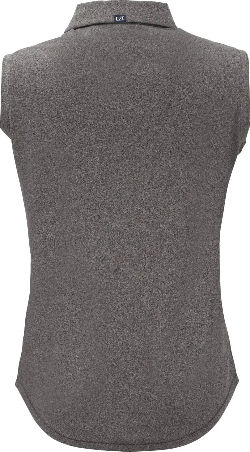 Cutter & Buck Lck00197 Forge Eco Stretch Recycled Womens Sleeveless Polo - Dark Black Heather