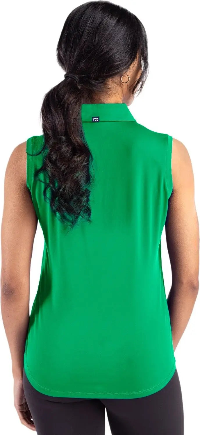 Cutter & Buck Lck00197 Forge Eco Stretch Recycled Womens Sleeveless Polo - Kelly Green - Ladies Xs