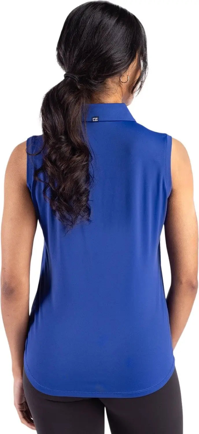 Cutter & Buck Lck00197 Forge Eco Stretch Recycled Womens Sleeveless Polo - Tour Blue