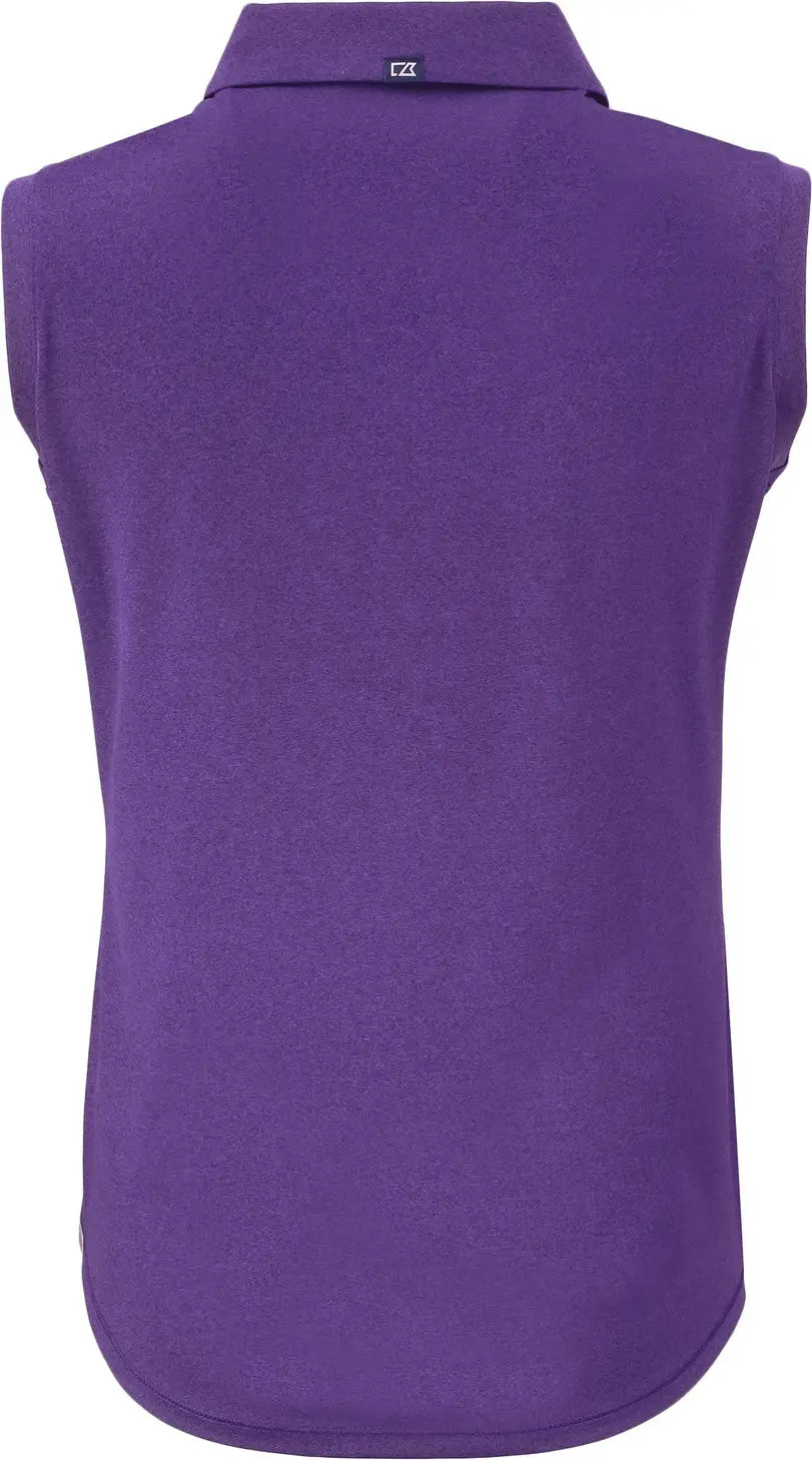 Cutter & Buck Lck00197 Forge Eco Stretch Recycled Womens Sleeveless Polo - Dark College Purple Heather