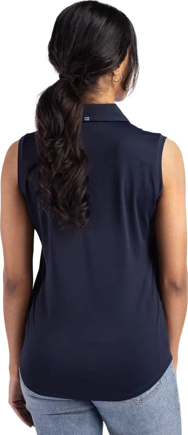 Cutter & Buck Lck00197 Forge Eco Stretch Recycled Womens Sleeveless Polo - Navy Blue