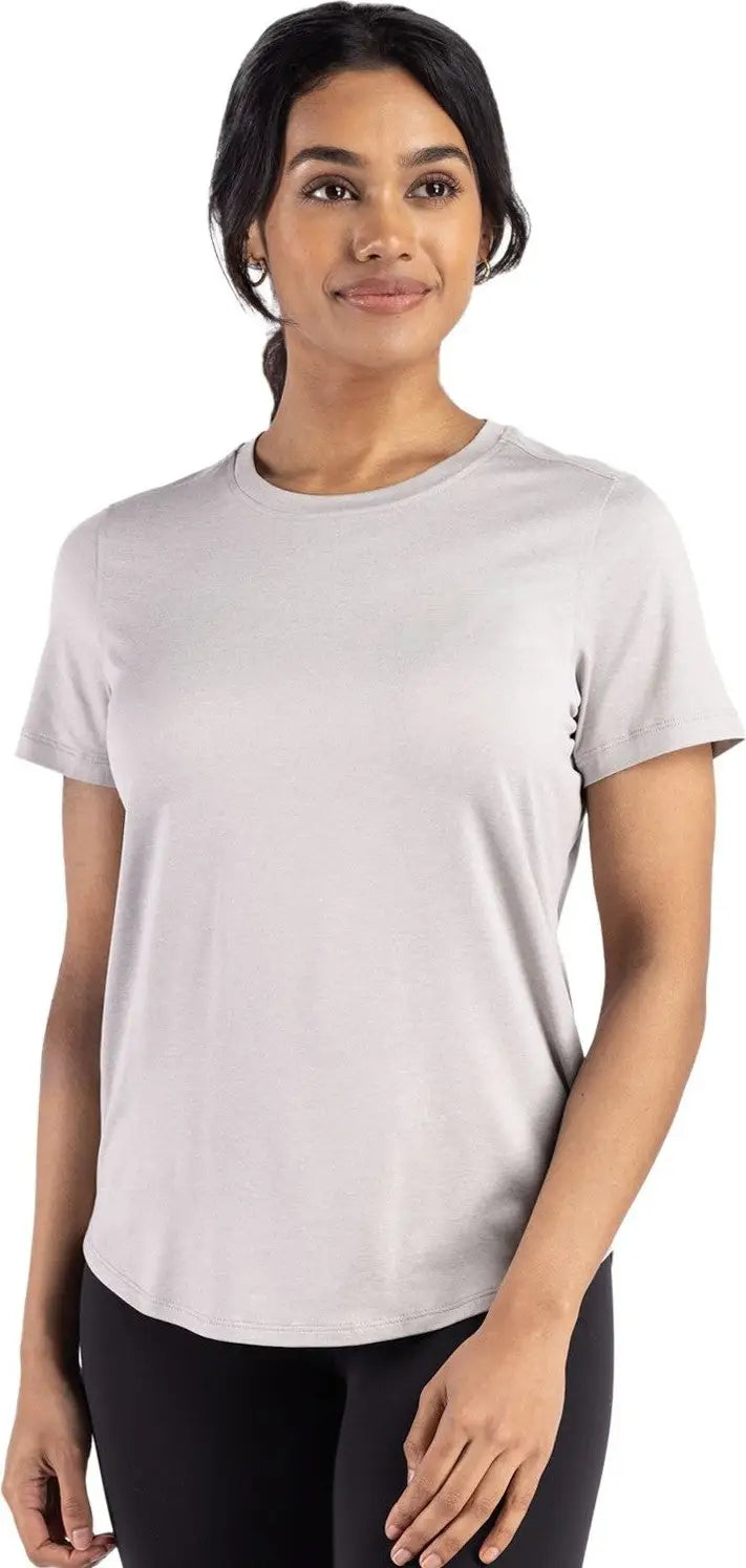 Cutter & Buck Lck00198 Coastline Epic Comfort Recycled Womens Short Sleeve Tee - Concrete - Concrete / Ladies Xs