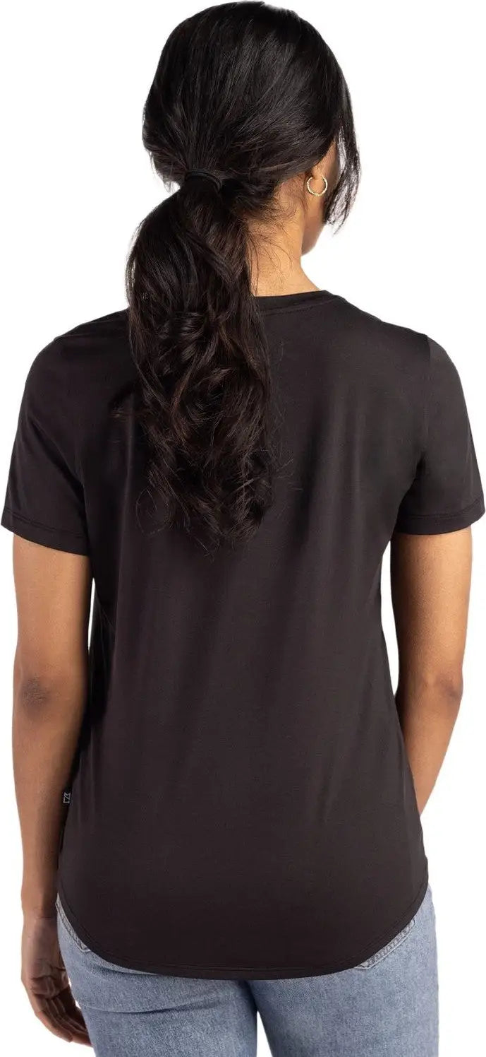 Cutter & Buck Lck00198 Coastline Epic Comfort Recycled Womens Short Sleeve Tee - Black