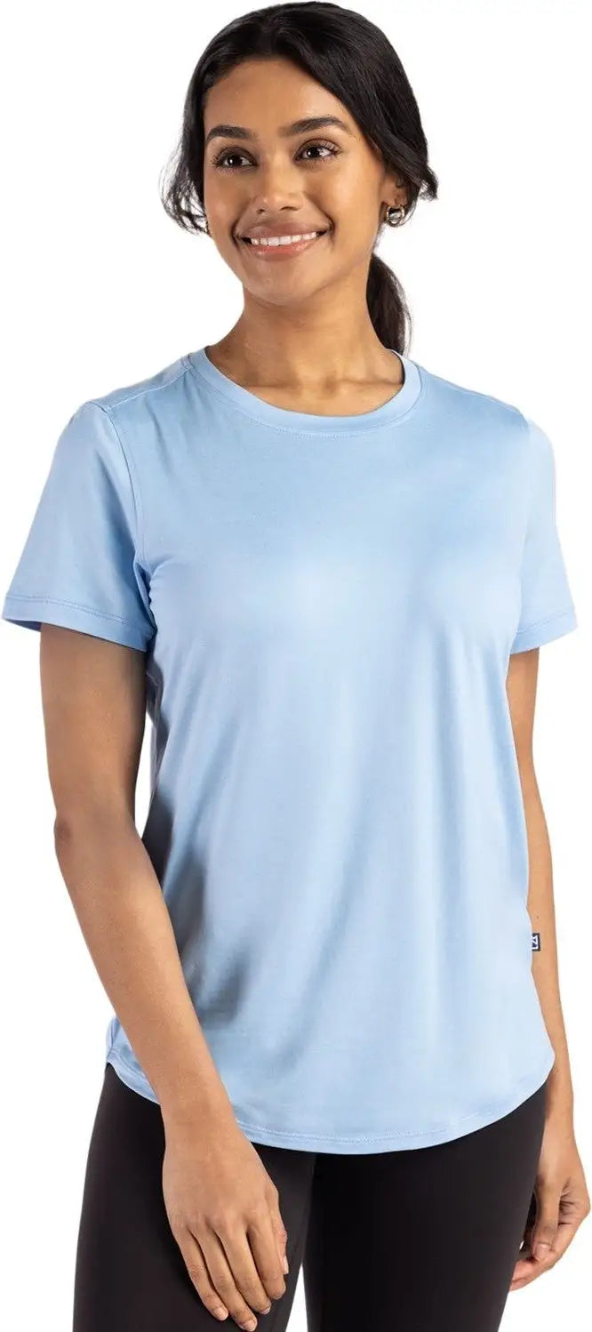 Cutter & Buck Lck00198 Coastline Epic Comfort Recycled Womens Short Sleeve Tee - Atlas - Ladies Xs