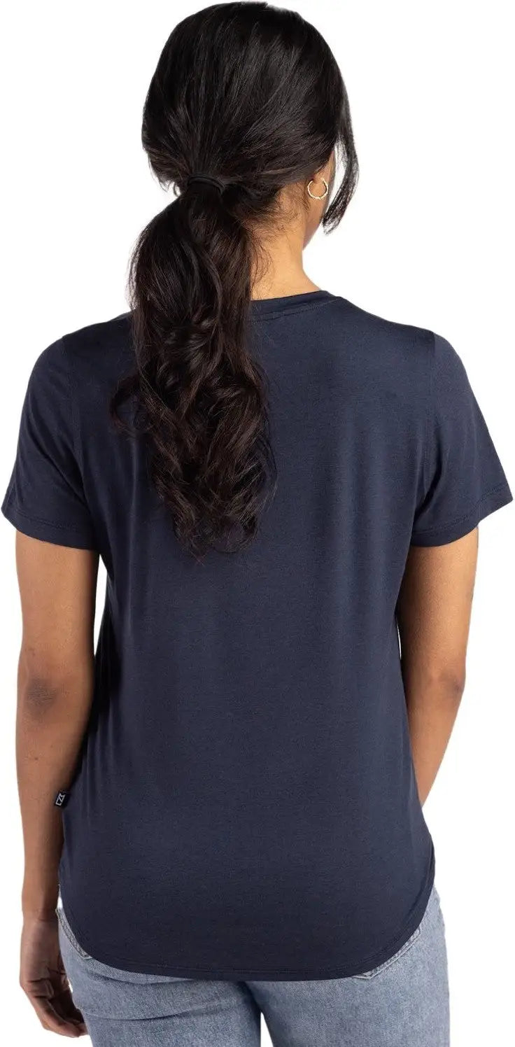 Cutter & Buck Lck00198 Coastline Epic Comfort Recycled Womens Short Sleeve Tee - Navy Blue
