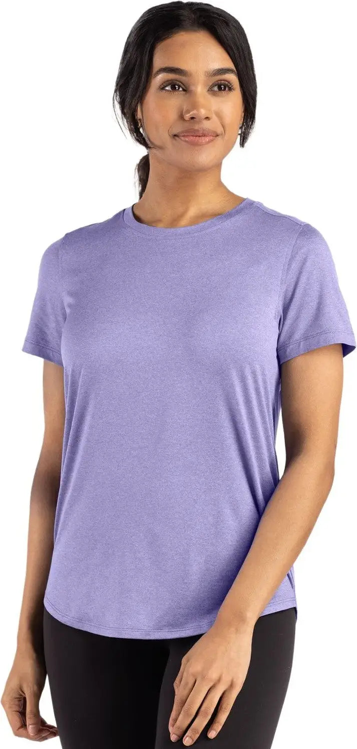 Cutter & Buck Lck00198 Coastline Epic Comfort Recycled Womens Short Sleeve Tee - Hyacinth - Ladies Xs