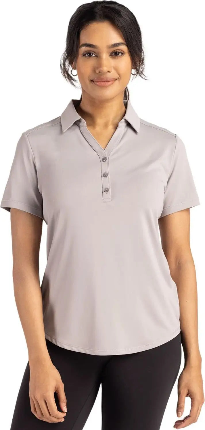 Cutter & Buck Lck00199 Forge Eco Stretch Recycled Womens Short Sleeve Polo - Polished - Ladies Xs