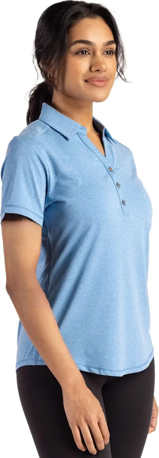 Cutter & Buck Lck00199 Forge Eco Stretch Recycled Womens Short Sleeve Polo - Dark Atlas Heather
