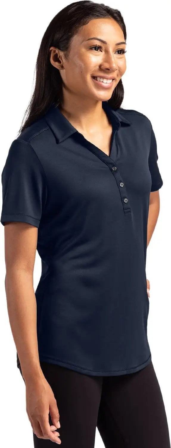 Cutter & Buck Lck00199 Forge Eco Stretch Recycled Womens Short Sleeve Polo - Navy Blue