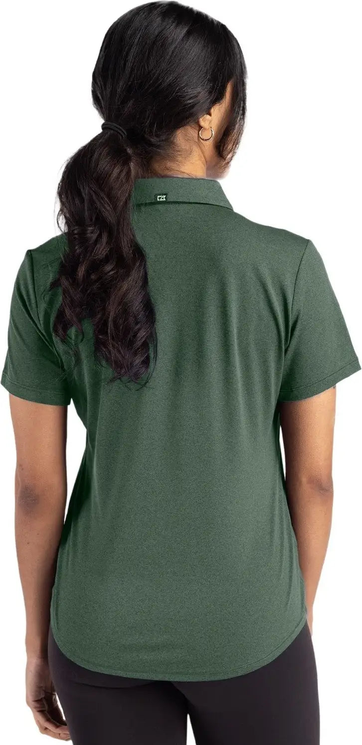 Cutter & Buck Lck00199 Forge Eco Stretch Recycled Womens Short Sleeve Polo - Dark Hunter Heather