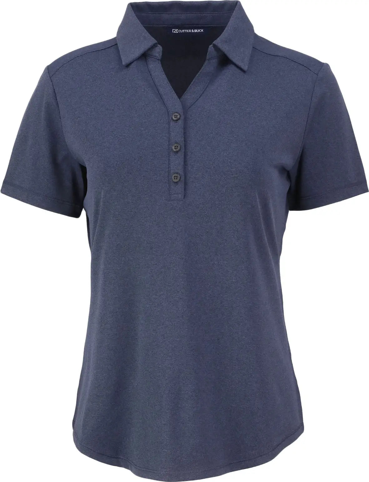 Cutter & Buck Lck00199 Forge Eco Stretch Recycled Womens Short Sleeve Polo - Dark Navy Blue Heather