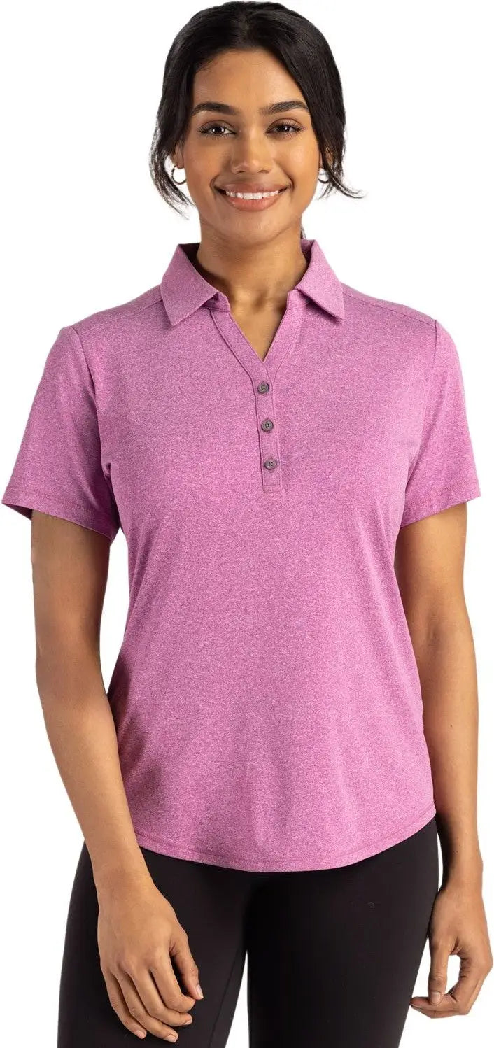 Cutter & Buck Lck00199 Forge Eco Stretch Recycled Womens Short Sleeve Polo - Gelato Heather - Ladies Xs