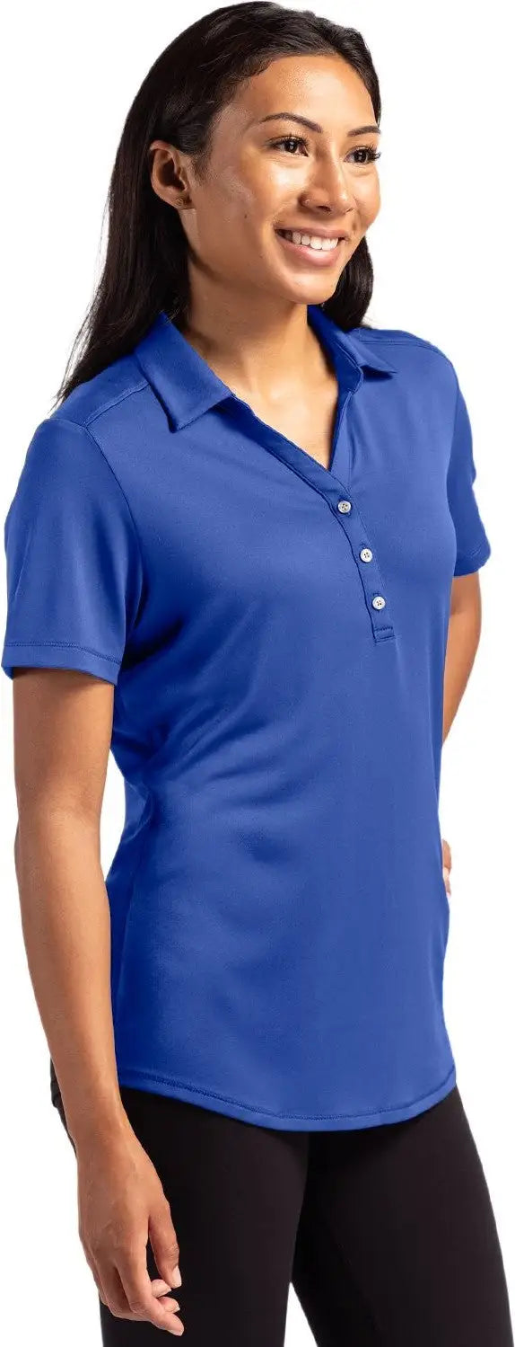 Cutter & Buck Lck00199 Forge Eco Stretch Recycled Womens Short Sleeve Polo - Tour Blue