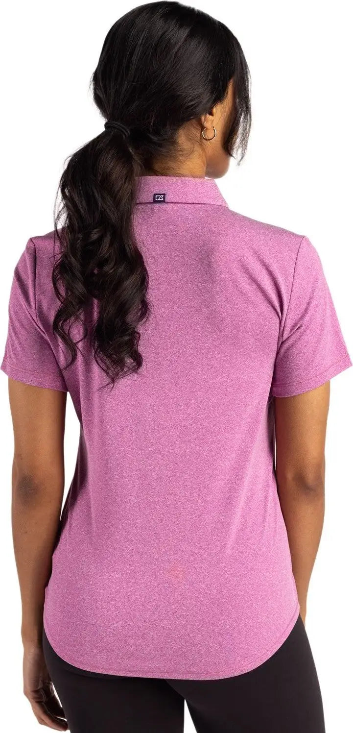 Cutter & Buck Lck00199 Forge Eco Stretch Recycled Womens Short Sleeve Polo - Gelato Heather