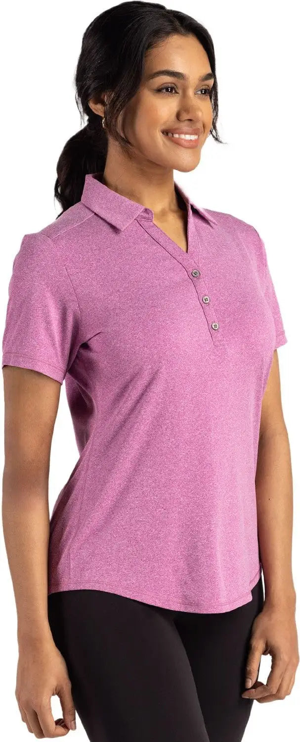 Cutter & Buck Lck00199 Forge Eco Stretch Recycled Womens Short Sleeve Polo - Gelato Heather