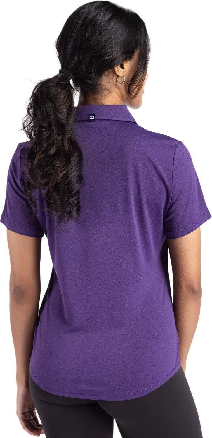 Cutter & Buck Lck00199 Forge Eco Stretch Recycled Womens Short Sleeve Polo - Dark College Purple Heather