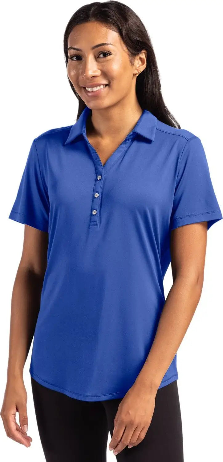 Cutter & Buck Lck00199 Forge Eco Stretch Recycled Womens Short Sleeve Polo - Tour Blue - Ladies Xs